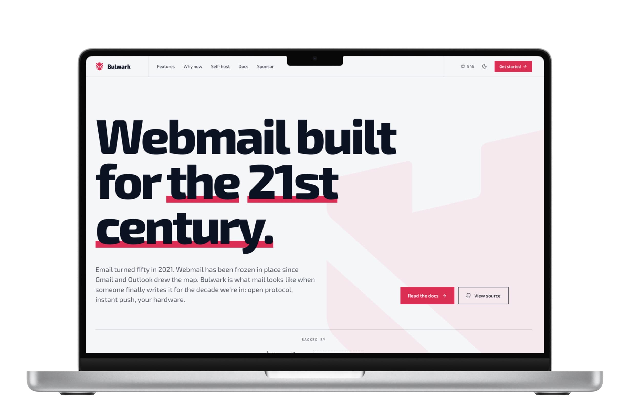 Screenshot der Landingpage von Bulwark
