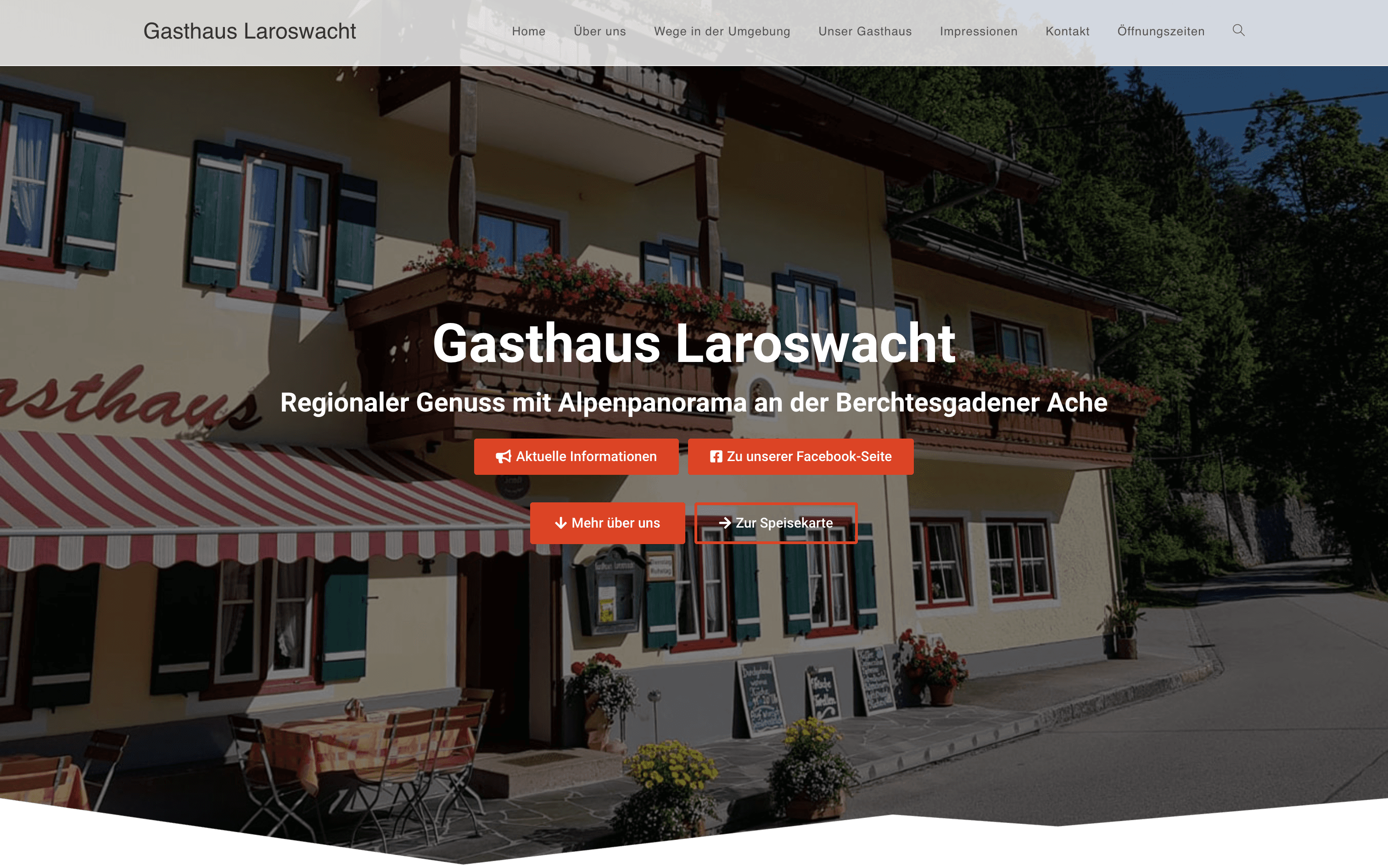 Landing Page von Gasthaus Laroswacht