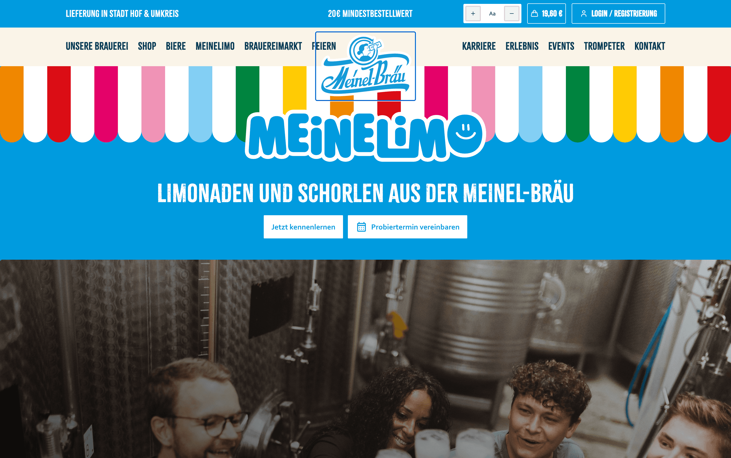 Landing Page der Meinel Bräu GmbH